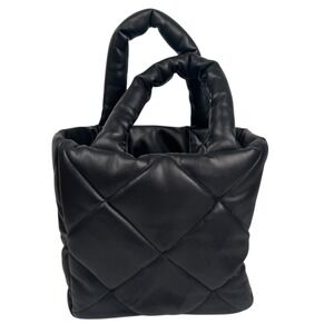 STAND STUDIO‎ Rosanne Diamond Bag Quilted Padded Leather Top Handle Satchel B72Q